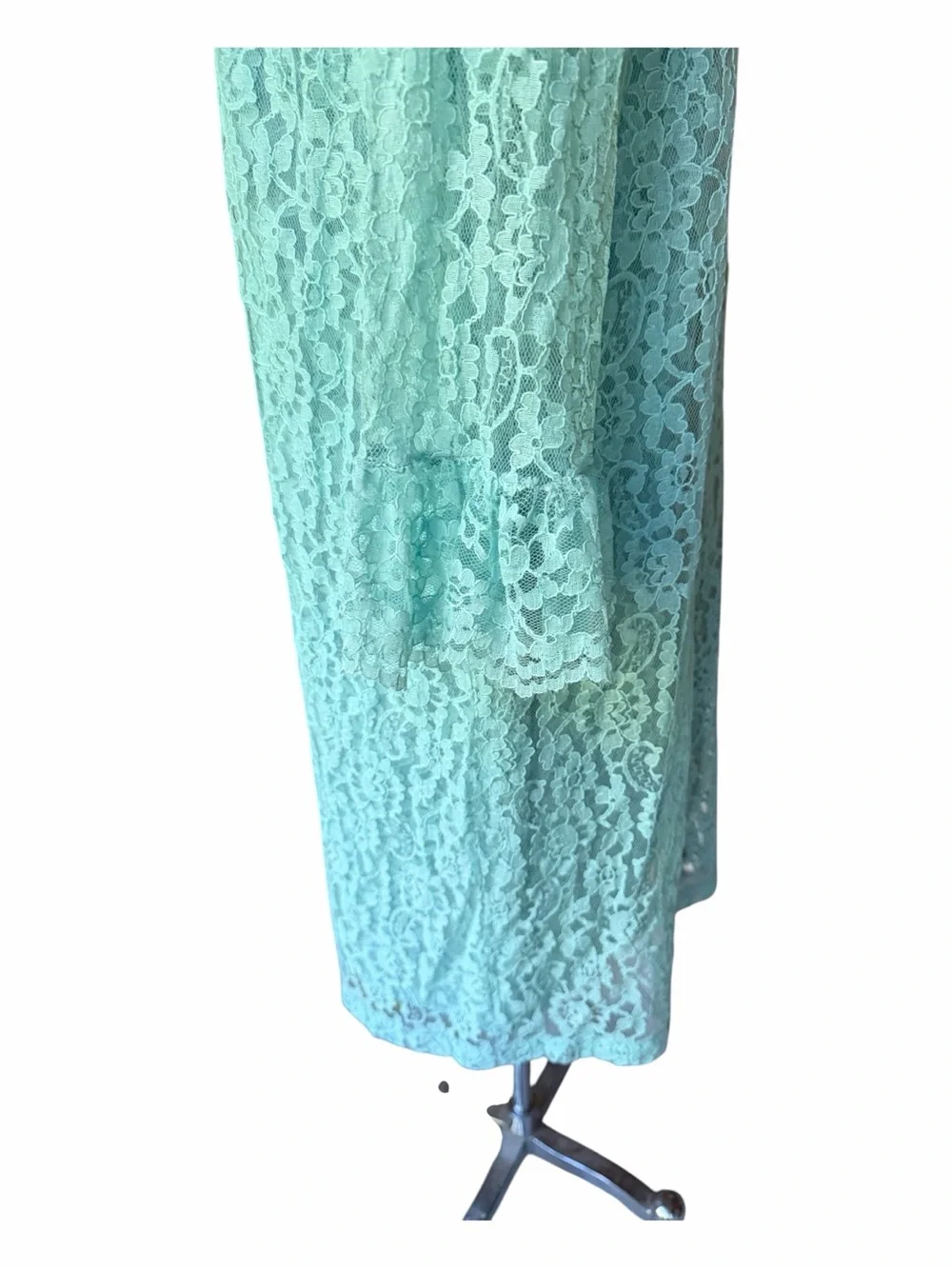 1960s Turquoise Lace Lined Shift Dress and Matching Duster Coat Set